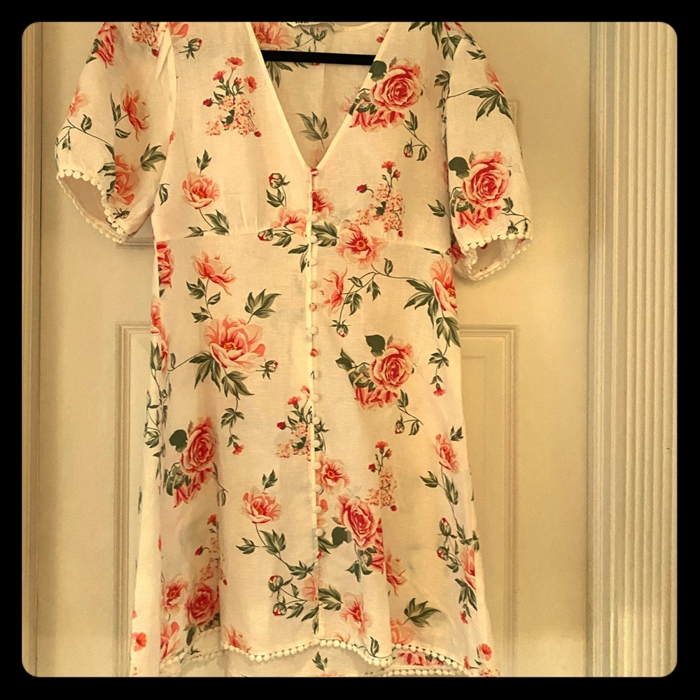 Zara floral linen dress